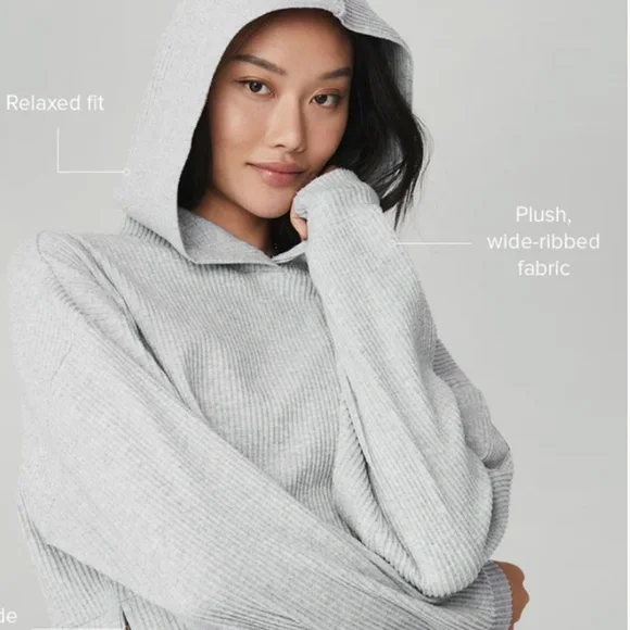 Alo Yoga Muse Hoodie, Size X-Small, Athletic Heather Grey - Picture 2 of 9